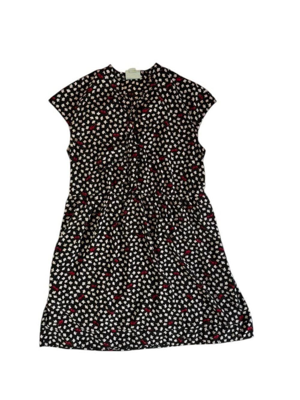 Anthropologie Maeve Dress Women's L Floral Mini Dress Black 100% Polyester.